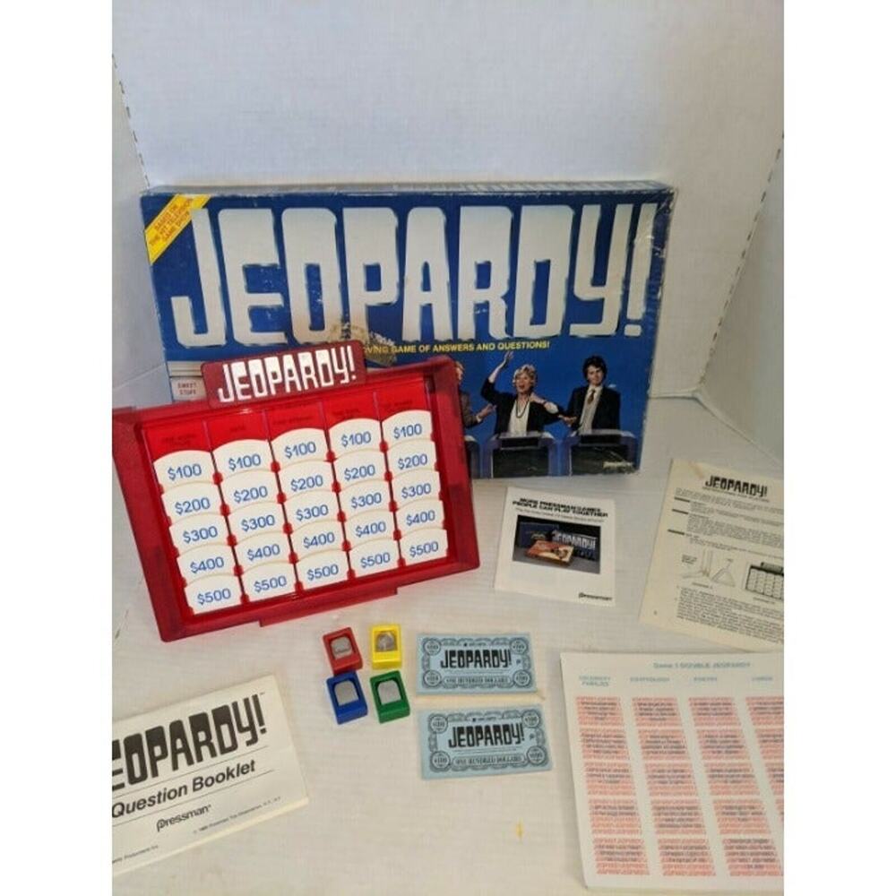vintage 1986 Jeopardy Board Game Pressman 2nd Edition Alex Trebek Complete